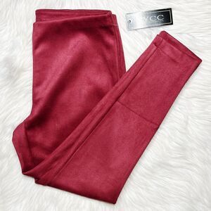 New York Clothing Co. Suede Skinny Pants Red Size Medium Petite